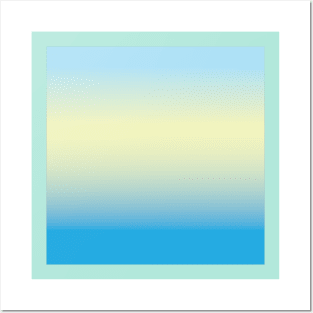 summertime skyblue and yellow Color beach style design Posters and Art